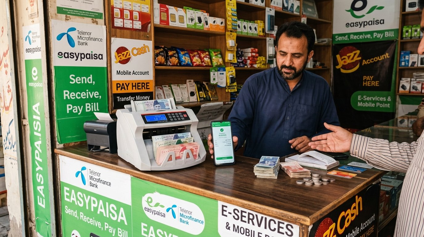 EasyPaisa, JazzCash & Raast Banking Cash Point